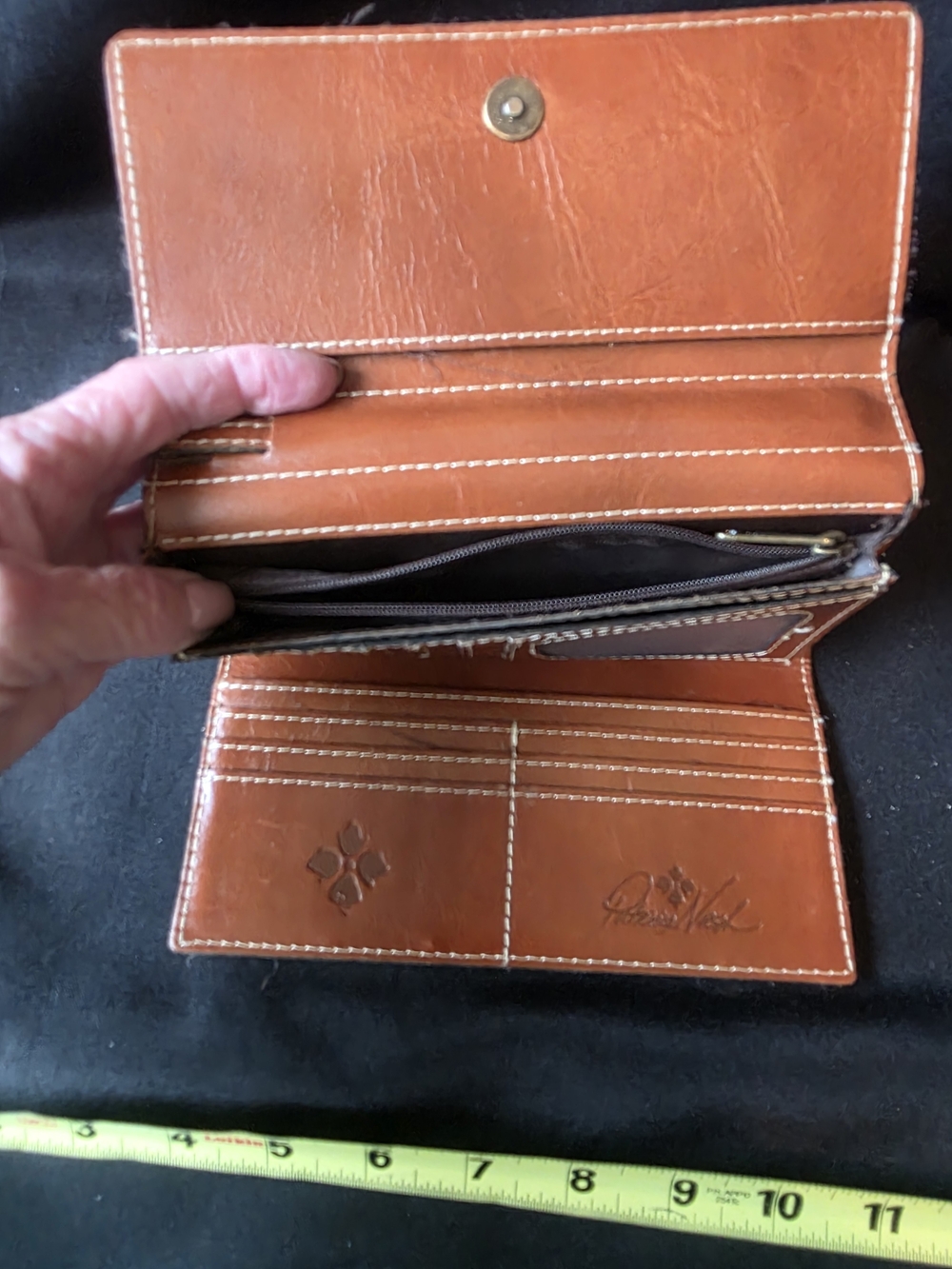 Patricia Nash Cognac Brown Leather Travel Wallet - Picture 7 of 9